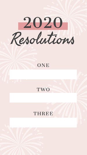 Pink, White, Light Toned, New Years Resolutions Fill In Game, Instagram Story Happy New Year