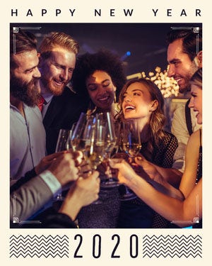 Light, Warm Toned, Friends Celebrating New Year, Instagram Portrait Happy New Year