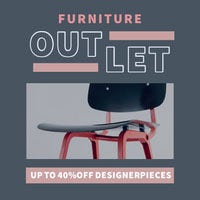 Grey and Pink Furniture Outlet Instagram Post Small Business