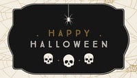 Black, White and Gold, Dark, Scary, Halloween Party Gift Tag Card Halloween Party