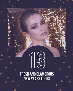 Black With Portrait Of Woman Social Post Happy New Year