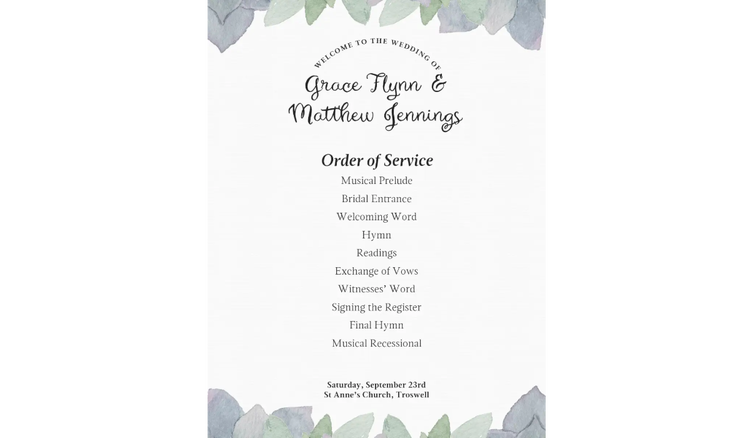 Order of Service for a Wedding: Examples, Tips and Templates