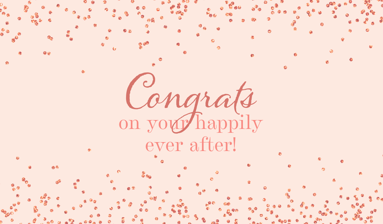 Messages for a custom wedding congratulations card