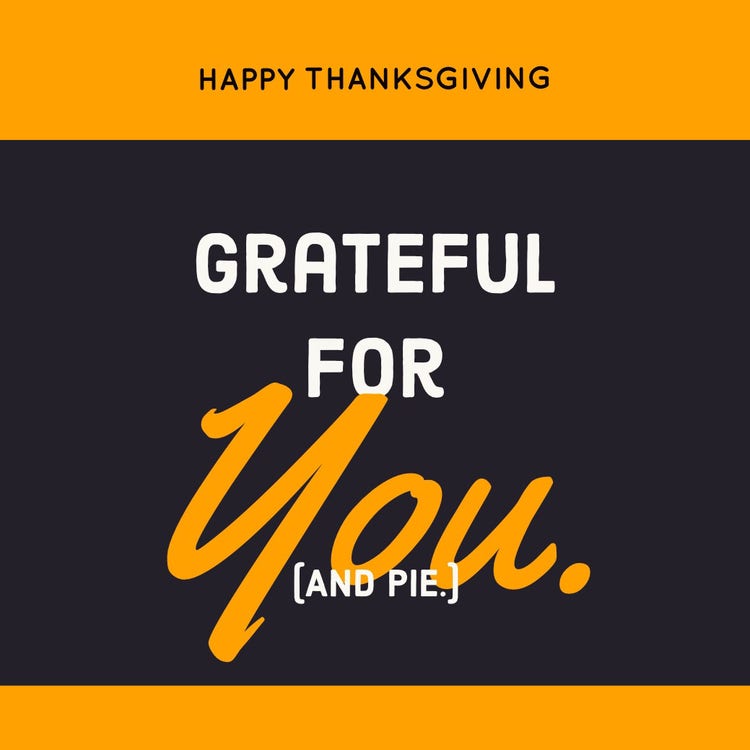 Yellow and Grey Minimalistic Thanksgiving Instagram Graphic
