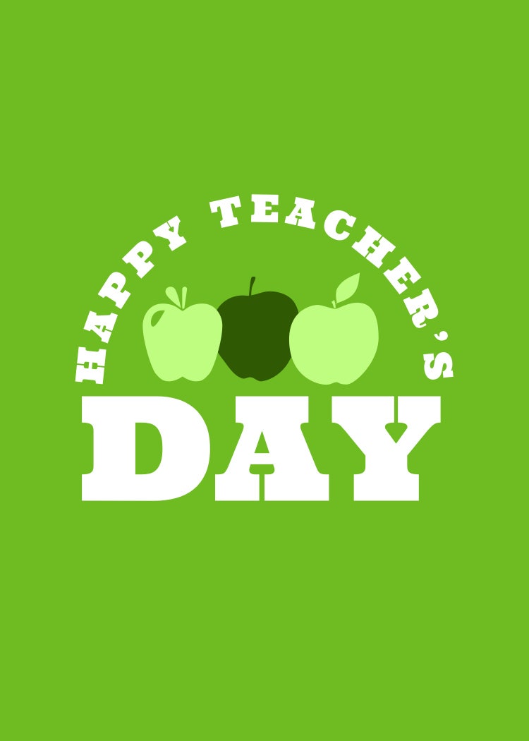 Green Online Teacher's Day Card