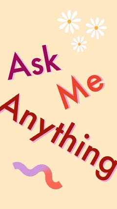 Yellow and Pink Typography Ask Me Anything Instagram Story
