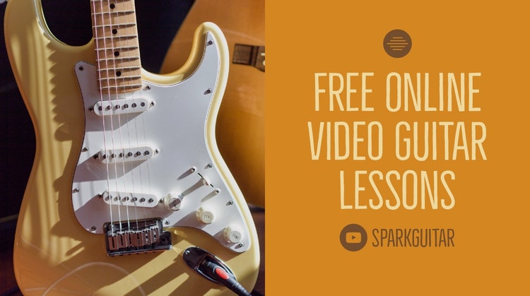 Brown Online Guitar Lesson Twitter Post Graphic