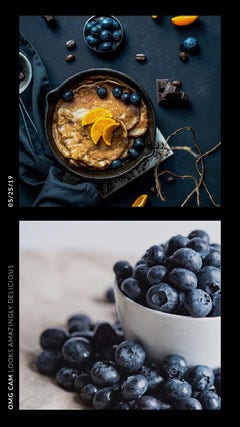 Orange and Blue Toned Blueberry Collage Instagram Story