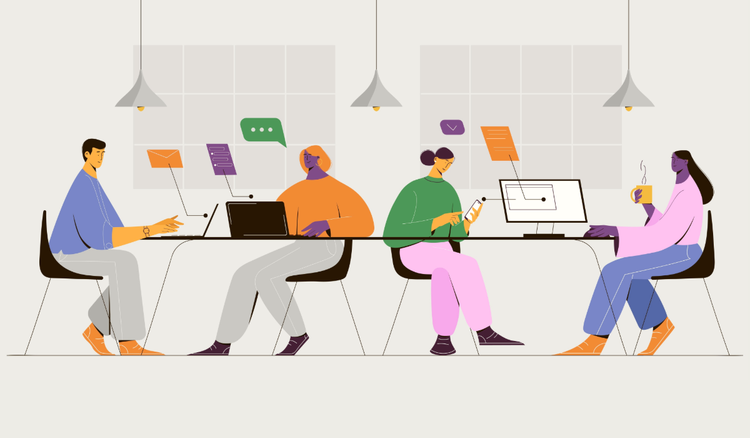 Creating visual content to exchange wellbeing in the workplace