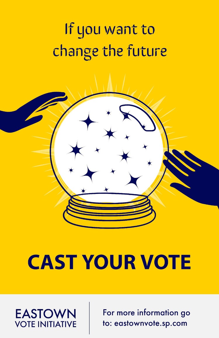 Yellow Cast Your Vote Poster