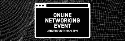 Black white online network event - twitter banner