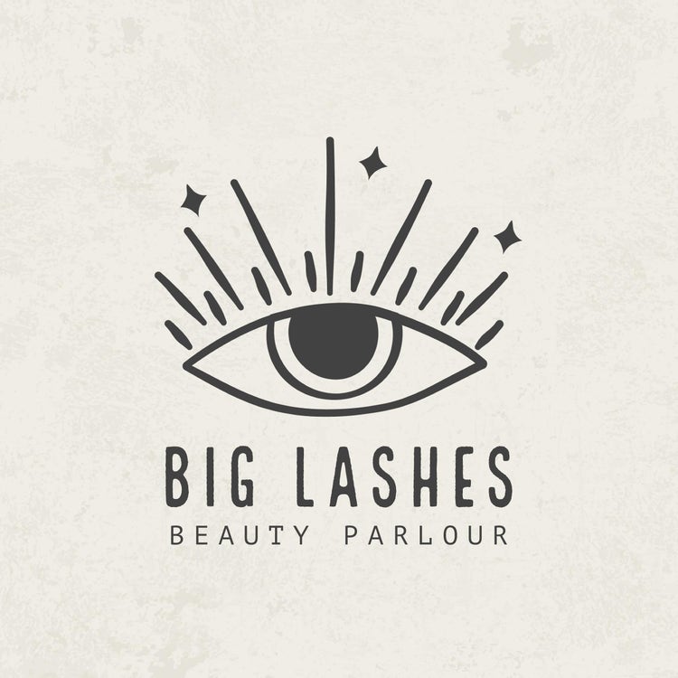 Off White and Black Big Lashes Beauty Parlour Logo