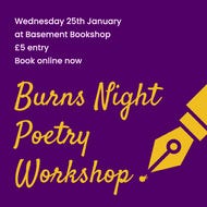 Purple & Yellow Burns Night Poetry Workshop Facebook Ad