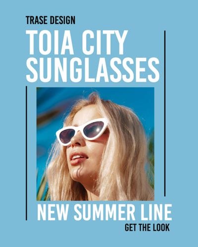 Blue & White Sunglasses Instagram Feed Ad