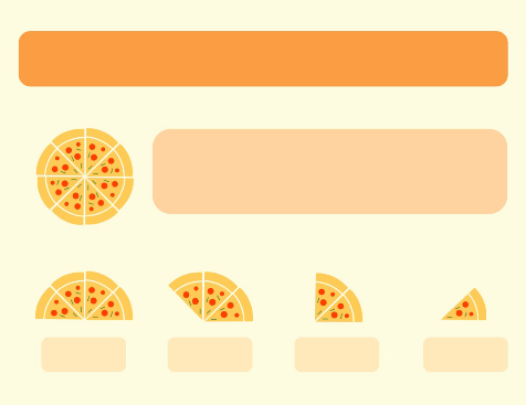 Orange Pizza Blank Fraction Graphic Organizer