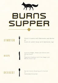 Cream & Gold Detail Classy Burn's Night A4 Menu