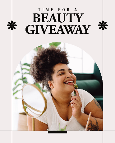 Grey Portrait Beauty Giveaway Instagram Portrait Post