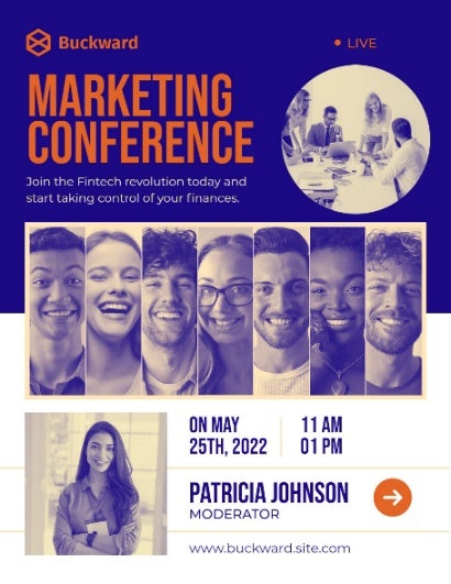 Blue Webinar Conference Flyer