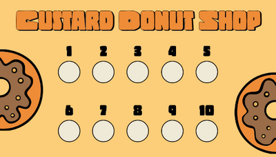 Yellow and Orange Bold Donut Loyalty Punch Business Card