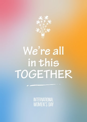 Orange And Pink Gradient Women's Day Greeting Card