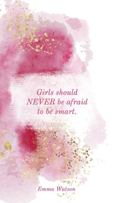 Pink & White Watercolour Smart Girls Inspirational Quote Instagram Story Set
