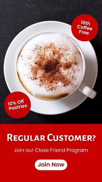 Black, Red & White Coffee Facebook Story Ad