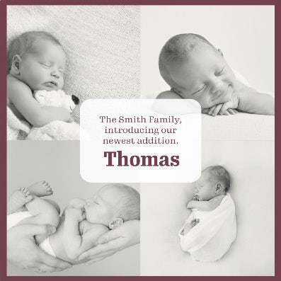 Grey Newborn Baby Collage Instagram Square