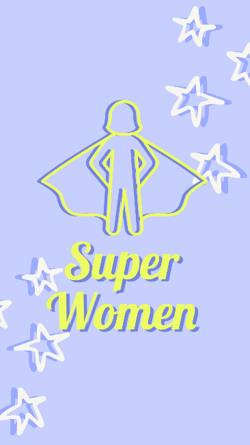 Lilac & Green Illustrated Super Women Instagram Story Set