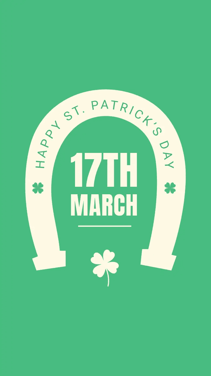 Green St. Patrick's Day Horseshoe Facebook Story
