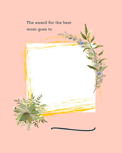 pink gold green floral photo frame best mom award instagram portrait