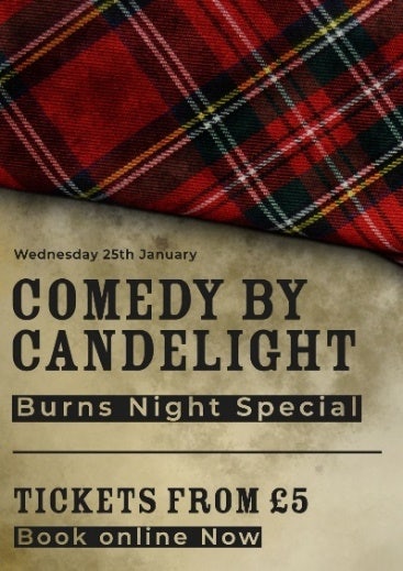 Beige & Red Burns Night Comedy A3 Poster