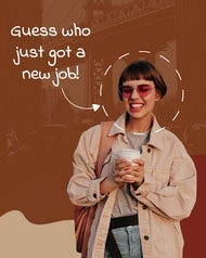 Brown White New Job Instagram Meme