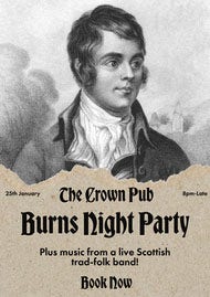 Grey Traditional Burns Night Pub Party A3 Poster