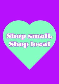 Purple & Green Shop Local A3 Poster