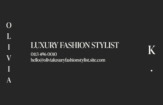 Black Luxury Fashion Stylist Business Card Horizontal