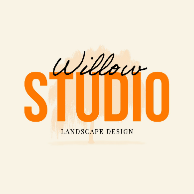 Cream & Orange Bold Landscape Design Studio Logo