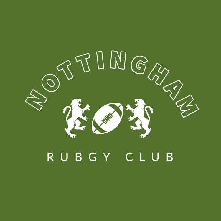 Green & White Lion Ball Illustration Rugby Club School Logo
