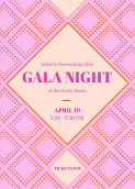 Pink and yellow gala night poster