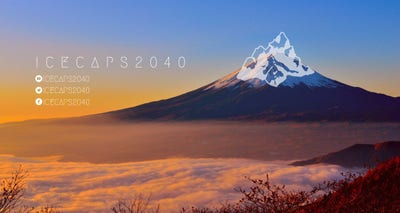 Sunset Colors Twitch Banner with Snowcapped Mountain