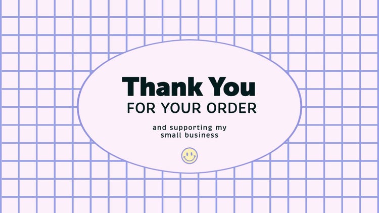 Purple and Pink Grid Pattern Thank You for Your Order Blogpost