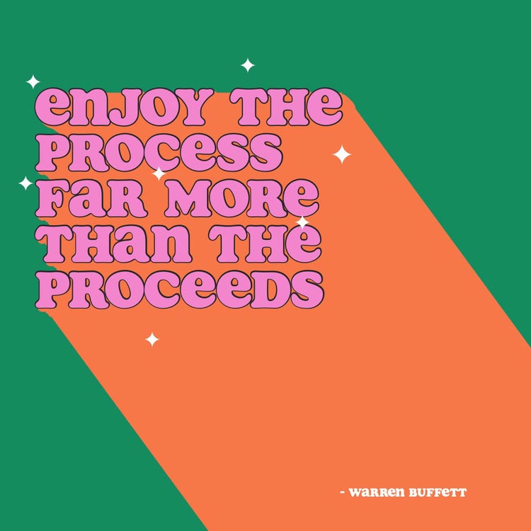 green and orange warren buffet quote instagram