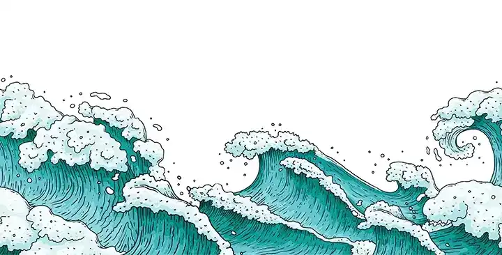 Decorative teal and white wave-style graphic used as the banner illustration for the Motion Graphics article.
