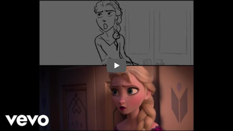 video thumbnail: Frozen 2, Into the Unknown — storyboard vs final animation video