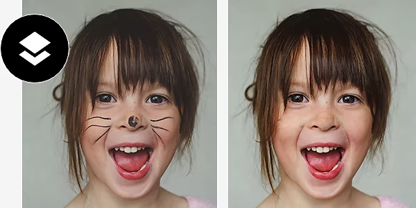 A photo that has been retouched using frequency separation.
