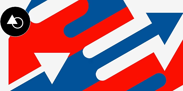 Colourful graphic art with an arrow-themed design.