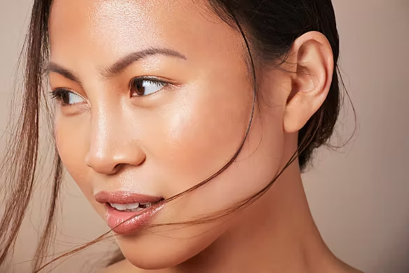 A photo after being retouched with a frequency separation action.