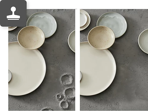 An example of a texture that has been removed from a photo using frequency separation.