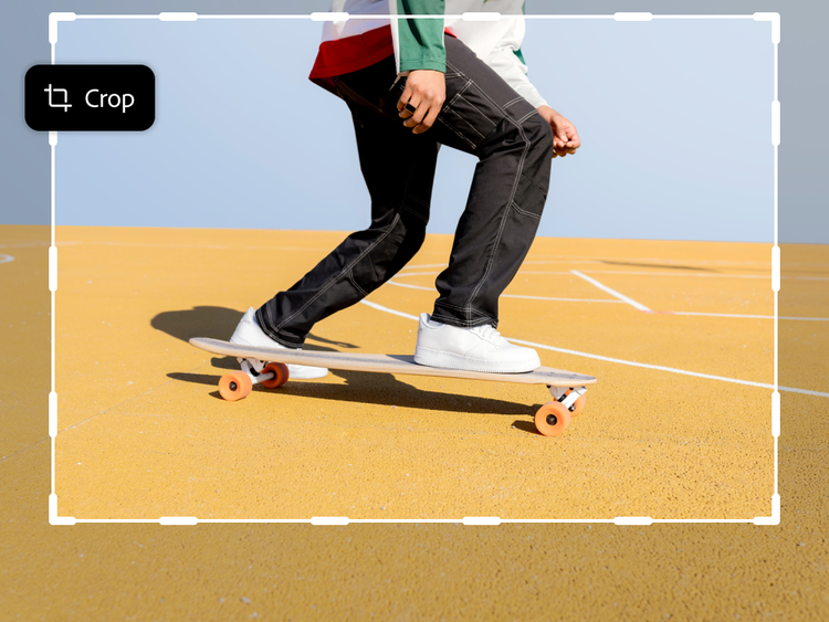 Crop out imperfections with Photoshop photo editor.