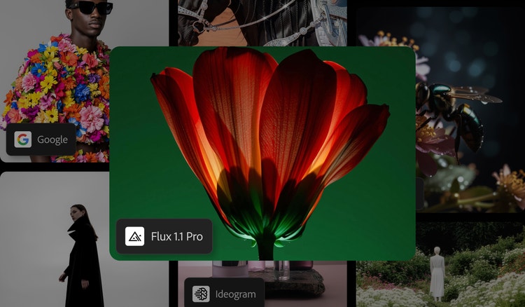 Ảnh chụp cận cảnh một bông hoa màu đỏ với những điểm nhấn màu vàng rực rỡ trên nền xanh lá, được tạo bằng Flux 1.1 Pro AI.