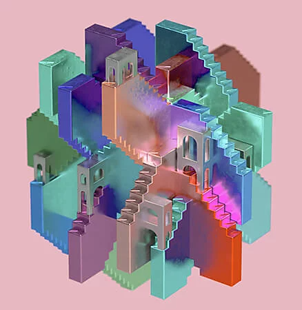 Tác phẩm nghệ thuật cầu thang ở dạng 3D